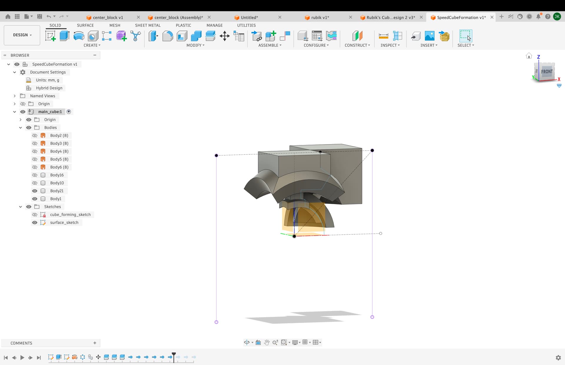 Edge piece with magnet placement
