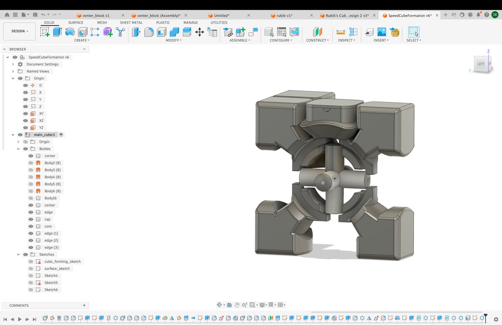 Finished speed cube assembly