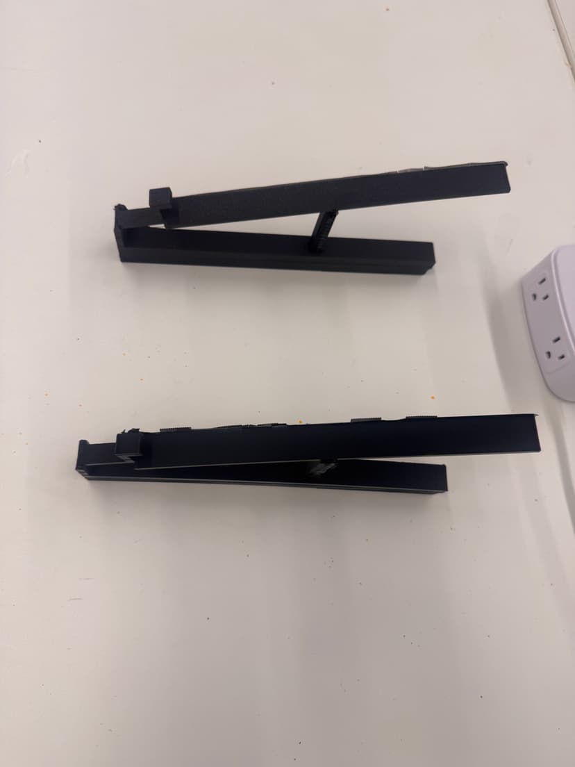 Custom laptop stand with in place hinge